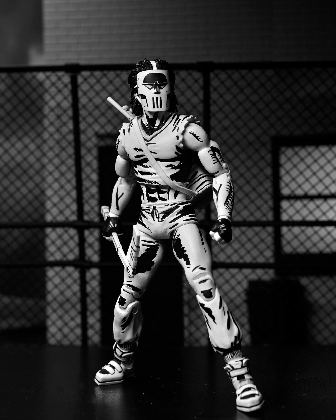 Teenage Mutant Ninja Turtles Casey Jones Black and White Action Figure Collectible 22 Teenage Mutant Ninja Turtles Casey Jones Black and White Action Figure Collectible